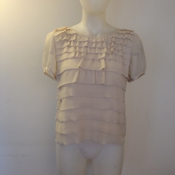 Light Beige ruffle tops - Picture 1 of 6